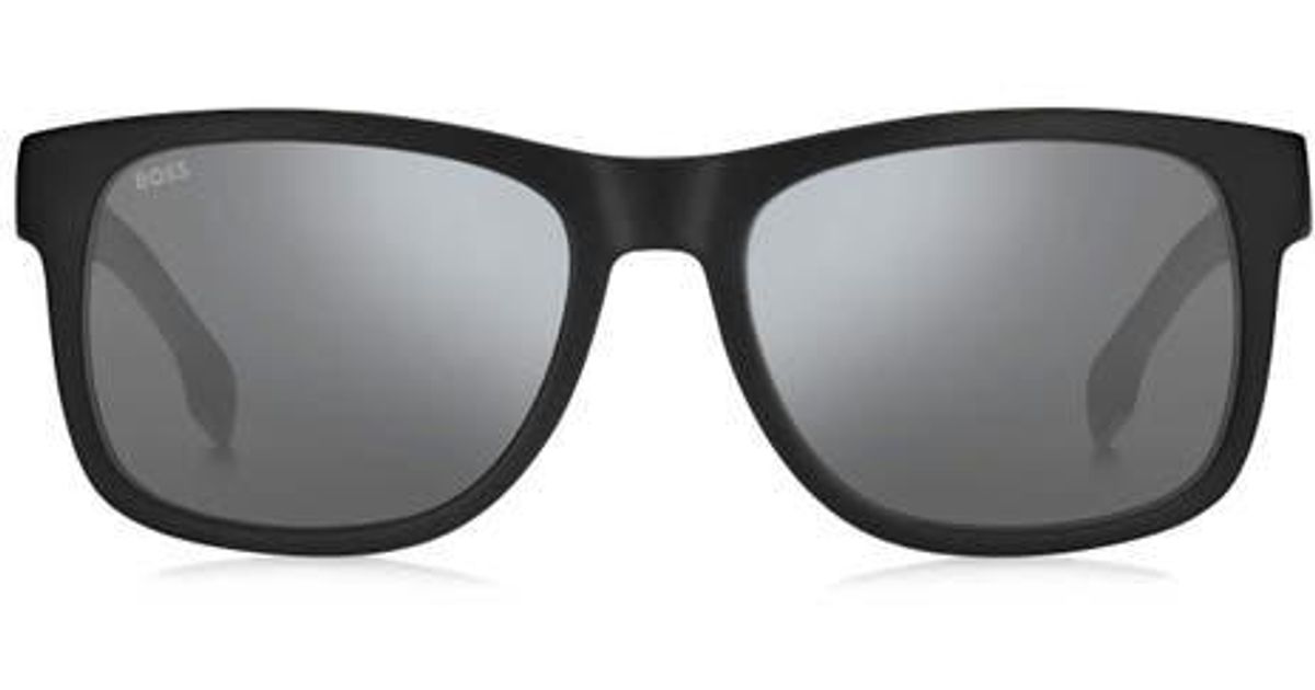 Boss Black Plastic Rectangular Sunglasses | Havana Frame, Z9 Green Multilayer Lens - View #13