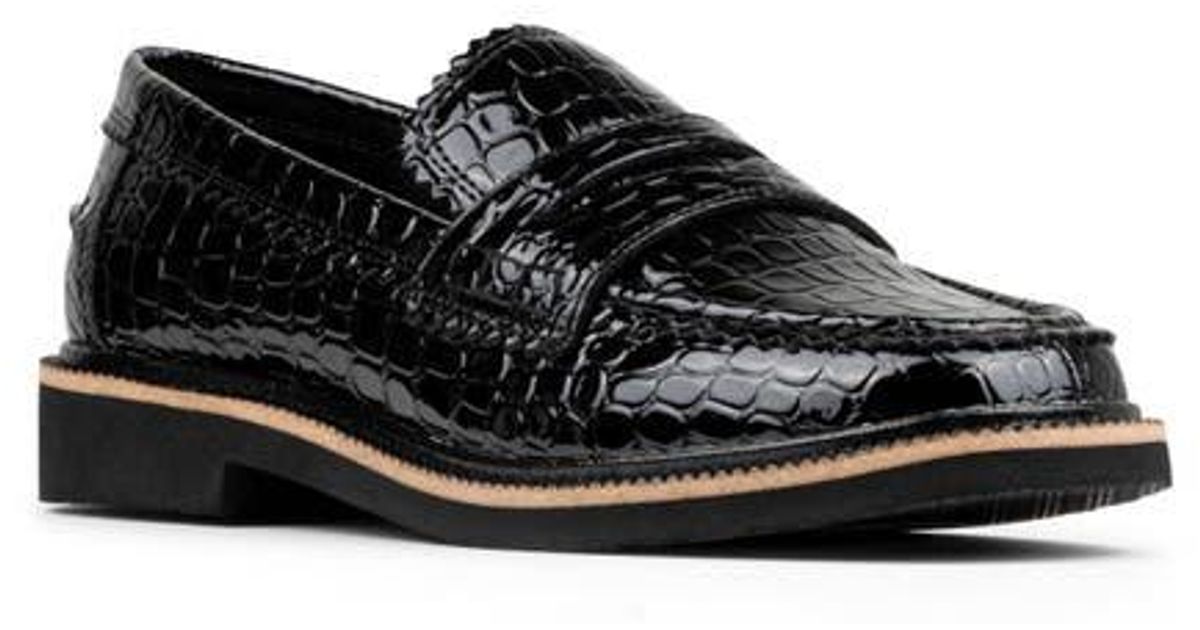 Donald J. Pliner Black Croc-Embossed Tassel Driver Loafers DACIO at Donald Pliner main image 2