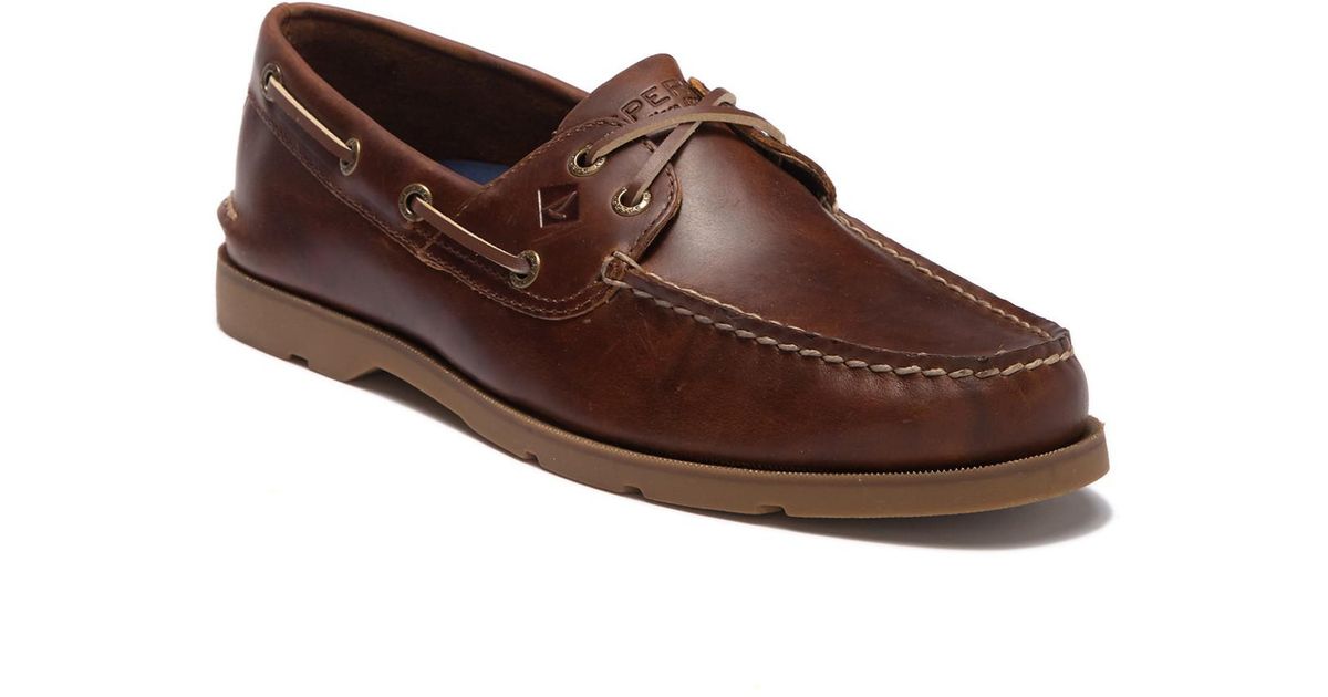 sperry leather loafers