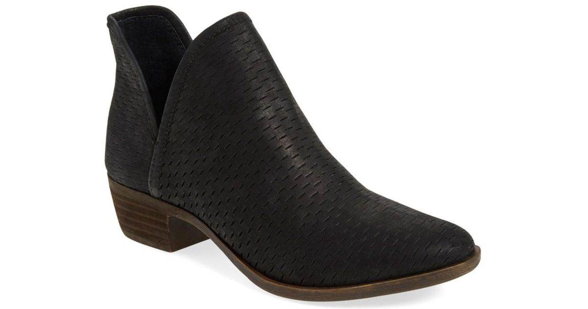 lucky brand brooklin perforated suede bootie