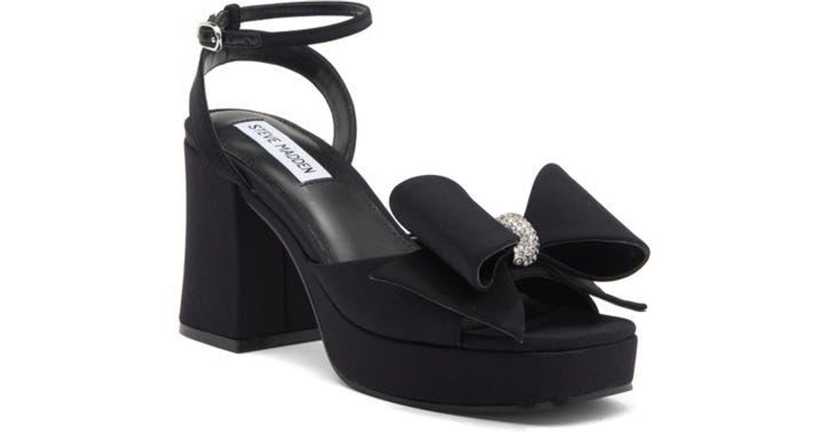 Steve Madden Aerin Bow Platform Sandal in Black | Lyst display picture 1