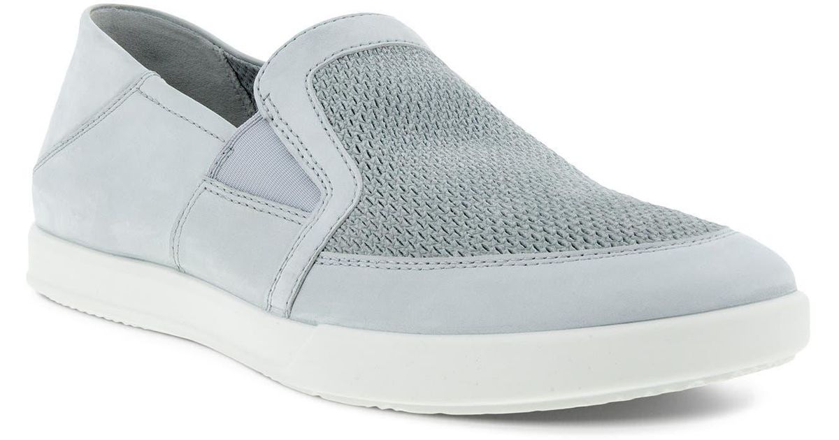 Ecco Cathum Leather Slip-on Sneaker In Concrete/concrete At Nordstrom ...