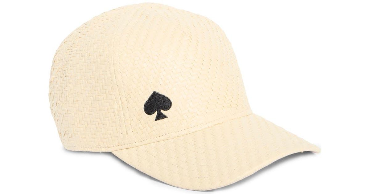 KATE SPADE New York Heart Script Baseball Cap in White kate spade- Spade Logo- Women main image 3
