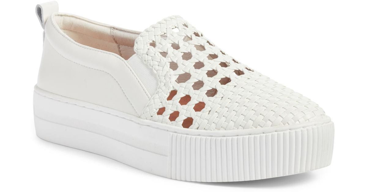 Halogen Leather Baylee Slipon Sneaker in White Lyst