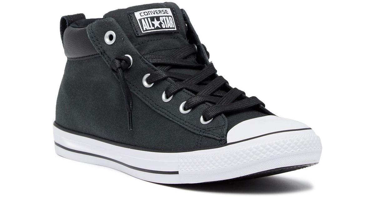 Converse Chuck Taylor Street Mid Sneaker in Black for Men | Lyst
