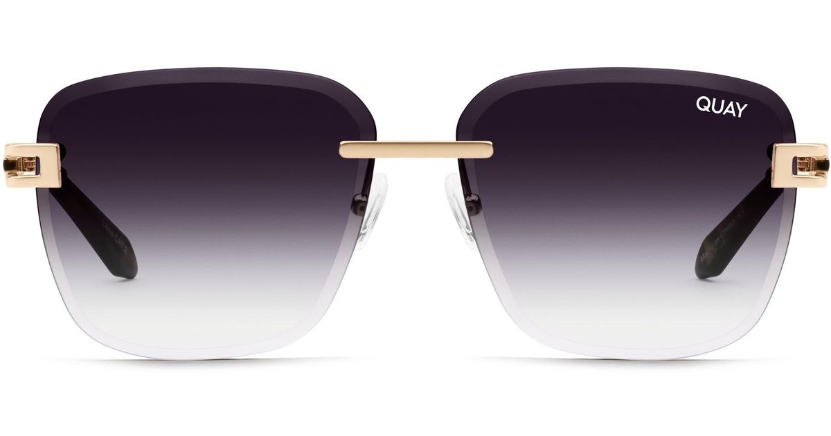 Quay X Saweetie No Cap 52mm Polarized Square Sunglasses In Gold /fade