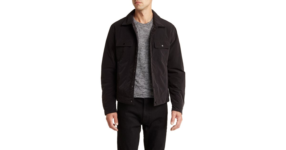 Slate & Stone Washed Nylon Trucker Jacket in Black for Men Lyst