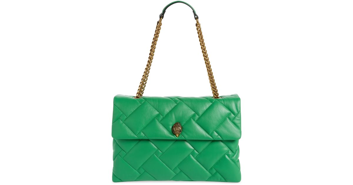 Kurt Geiger Leather Kensington Quilted Soft Xxl Bag In Green At