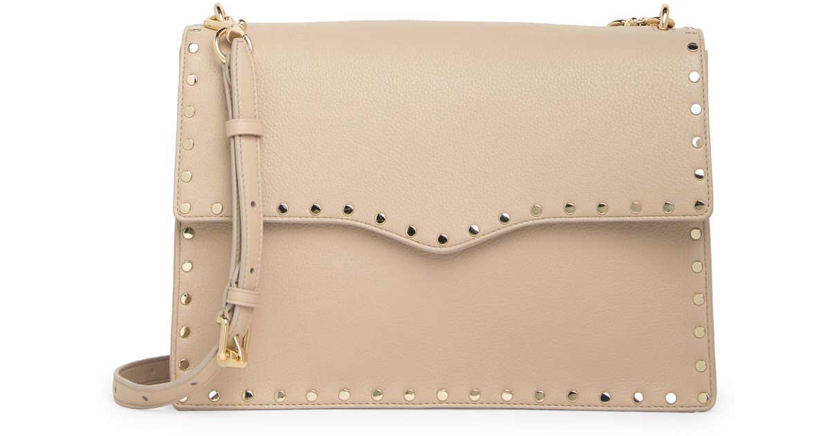 Rebecca Minkoff Nanine Leather Messenger Bag in Natural Lyst