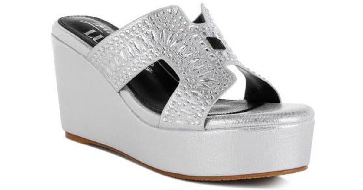London Rag Wedge LONDON RAG Mariner Platform Wedge Sandal in White | Lyst