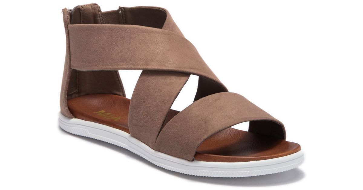 mia deana sandals taupe