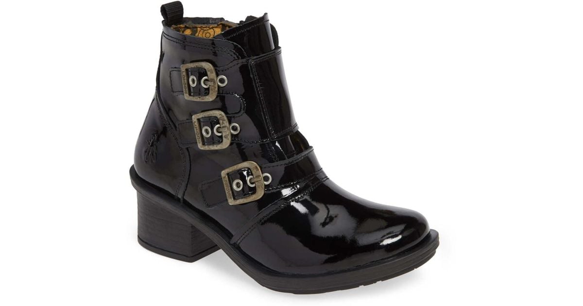 Fly London Leather Crip Buckle Boot in 