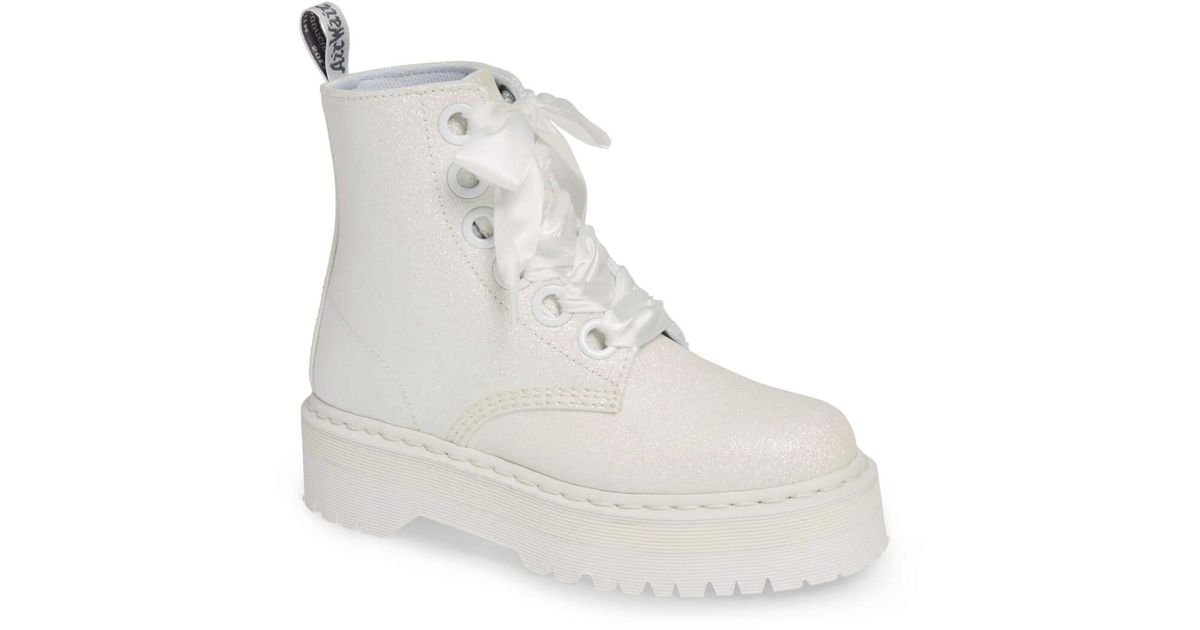 doc martens molly glitter white