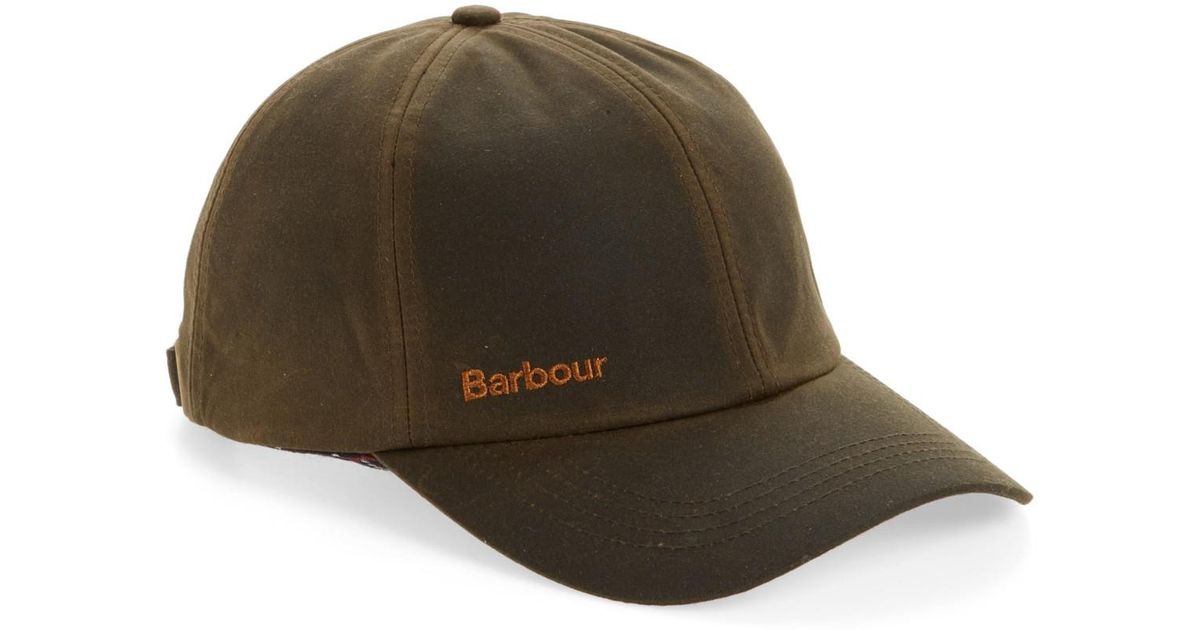 Barbour Cotton Prestbury Baseball Cap in Olive (Green) for Men Save