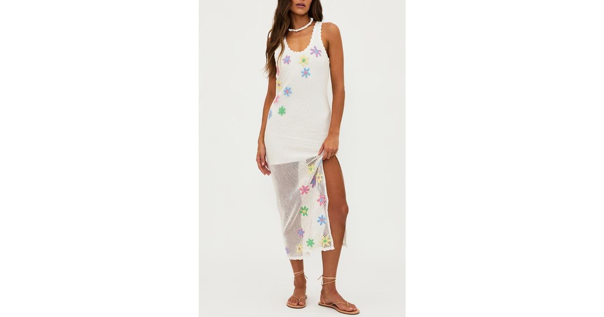 Beach Riot Diana Mesh Midi Dress in White