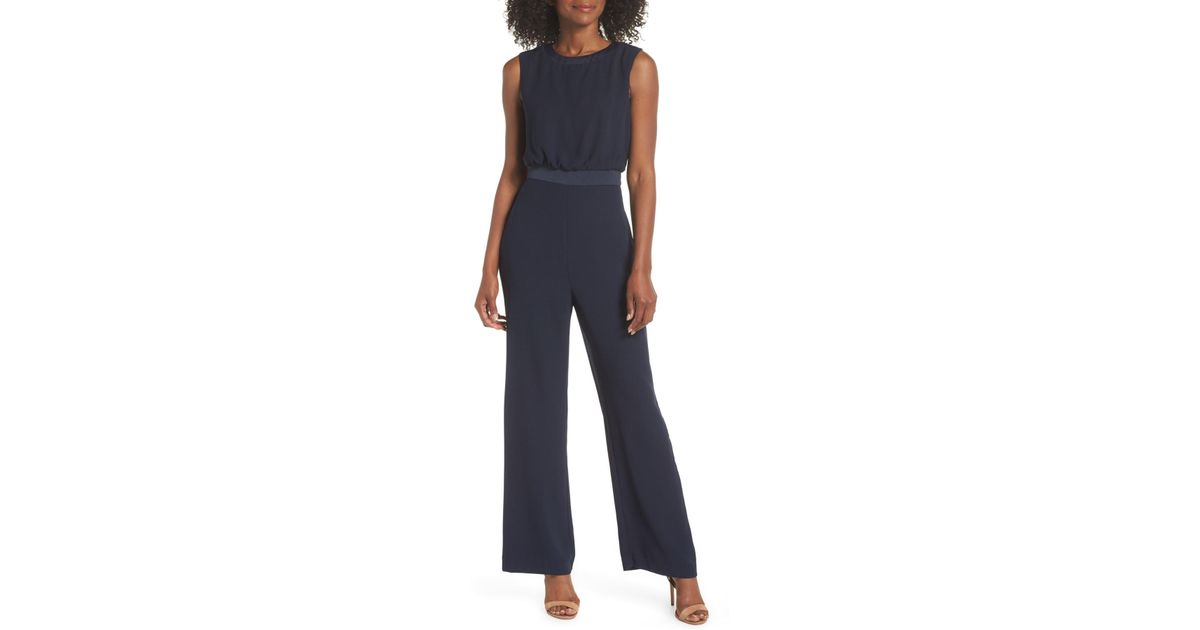 vince camuto navy jumpsuit
