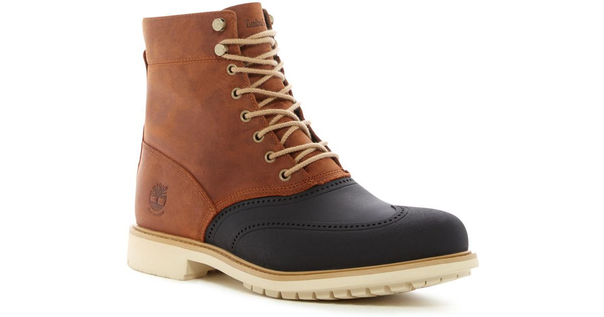 Timberland Leather Stormduck Wingtip Boot in Brown for Men | Lyst
