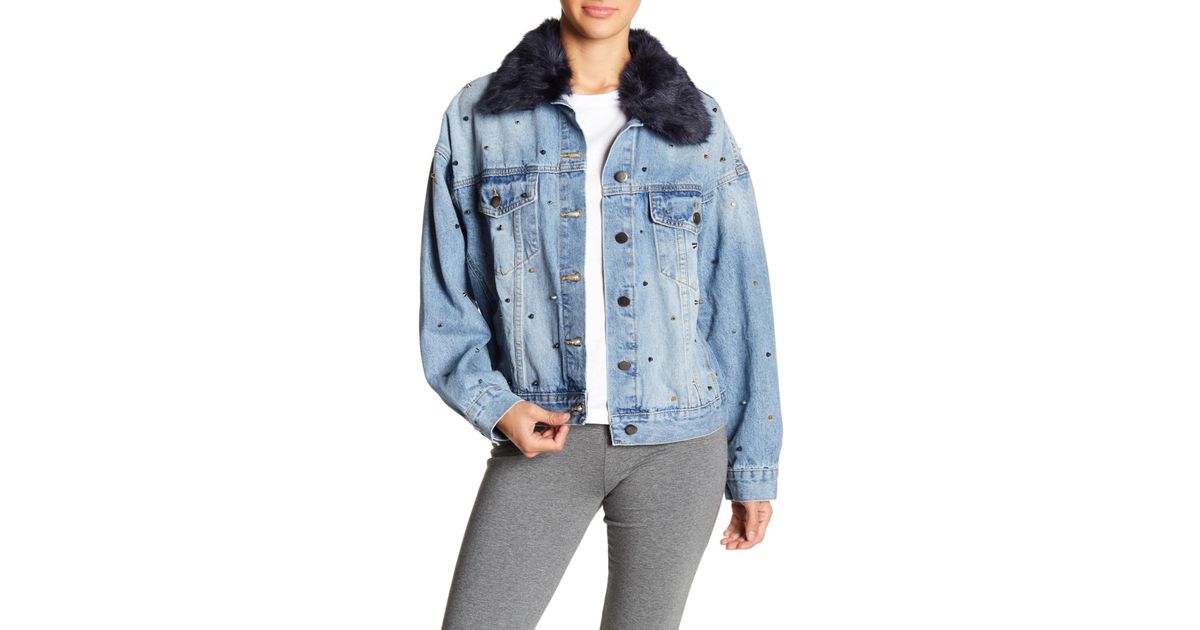 seed peplum denim jacket