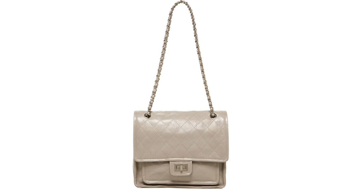 Zenith Gray Chain Strap Leather Shoulder Bag