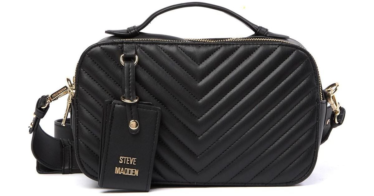 Steve Madden Synthetic Phoebe Chevron Quilted Top Handle Camera Bag in