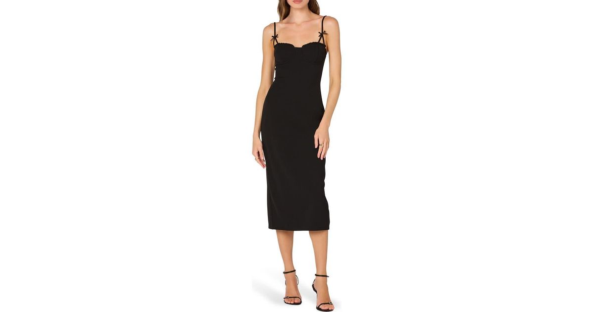 blue dress for baby girl Secret Sweetheart Neckline Split Maxi Dress Black– Selfie Leslie main image 1