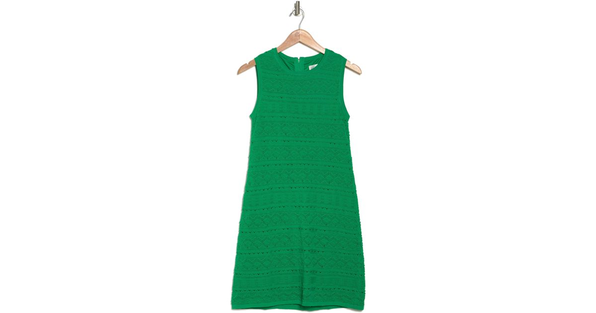 Eliza J Sleeveless Crochet Shift Dress in Green Lyst