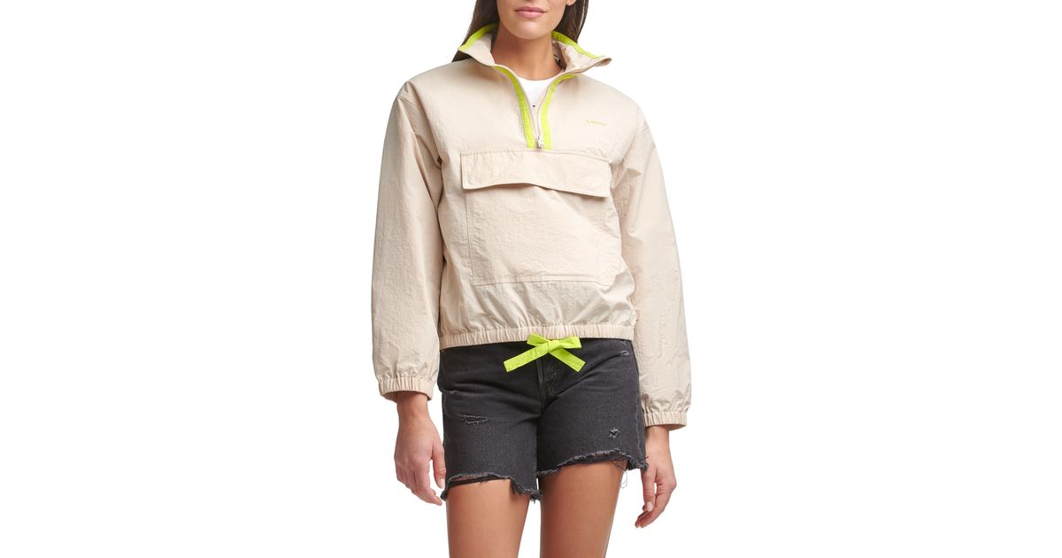 Levi's Levi's® Taslan Windbreaker Anorak In Khaki/neon Green At