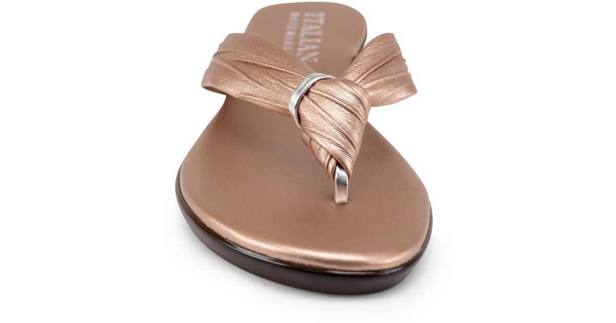 Italian Shoemakers Aleena Thong Sandal in Brown Lyst