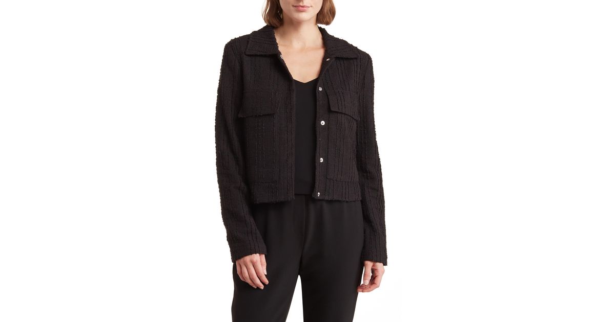 Laundry by Shelli Segal Bouclé Crop Jacket in Black Lyst