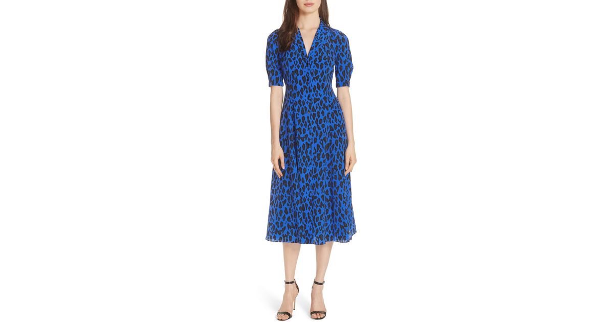 dvf cinch sleeve shirt dress