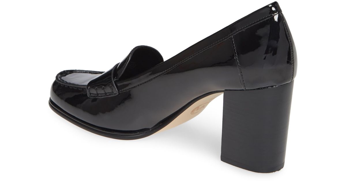 black block heel loafer