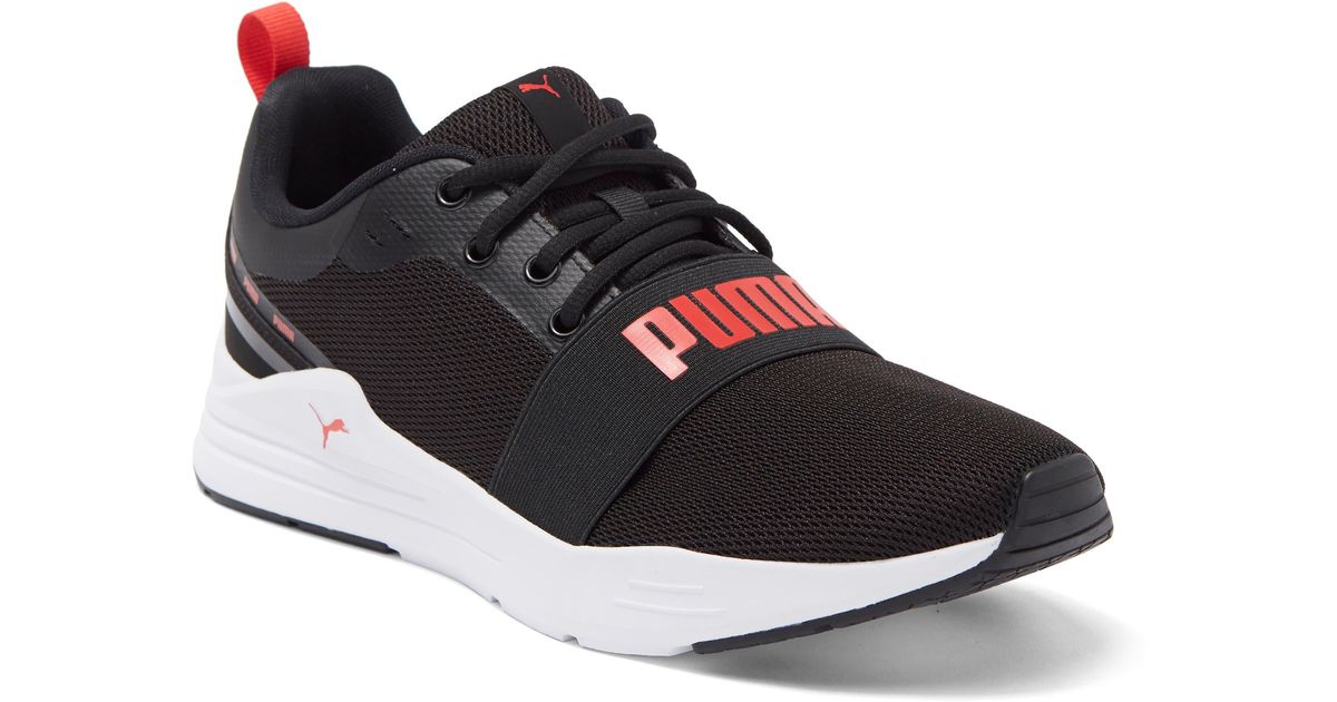 PUMA Rubber Wired Run Signature Sneaker In Black-high Risk Red At ...