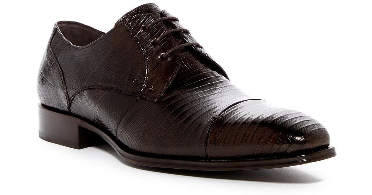 mezlan valdes genuine lizard cap toe derby