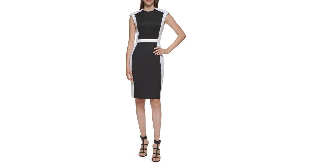 Calvin klein colorblock sleeveless sheath dress sale