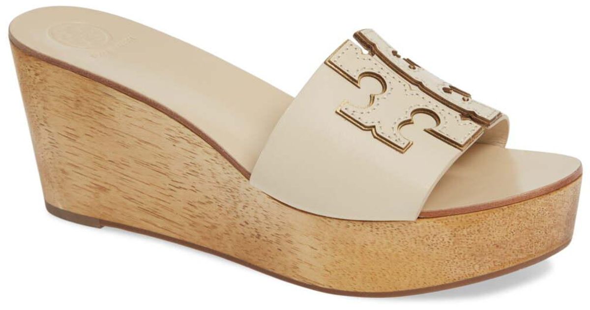 Tory Burch Leather Women's Ines Wedge Platform Slide Sandals in Beige (Brown) - Save 68% - Lyst