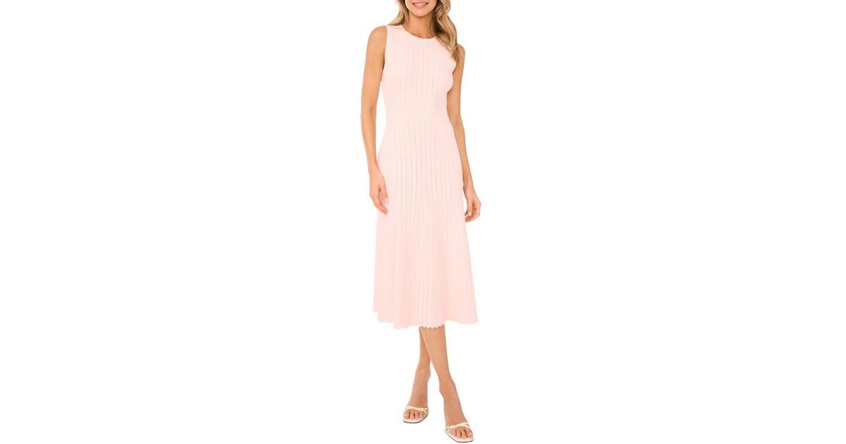 Ted Baker Pointelle Sleeveless Sweater Dress in Pink | Lyst