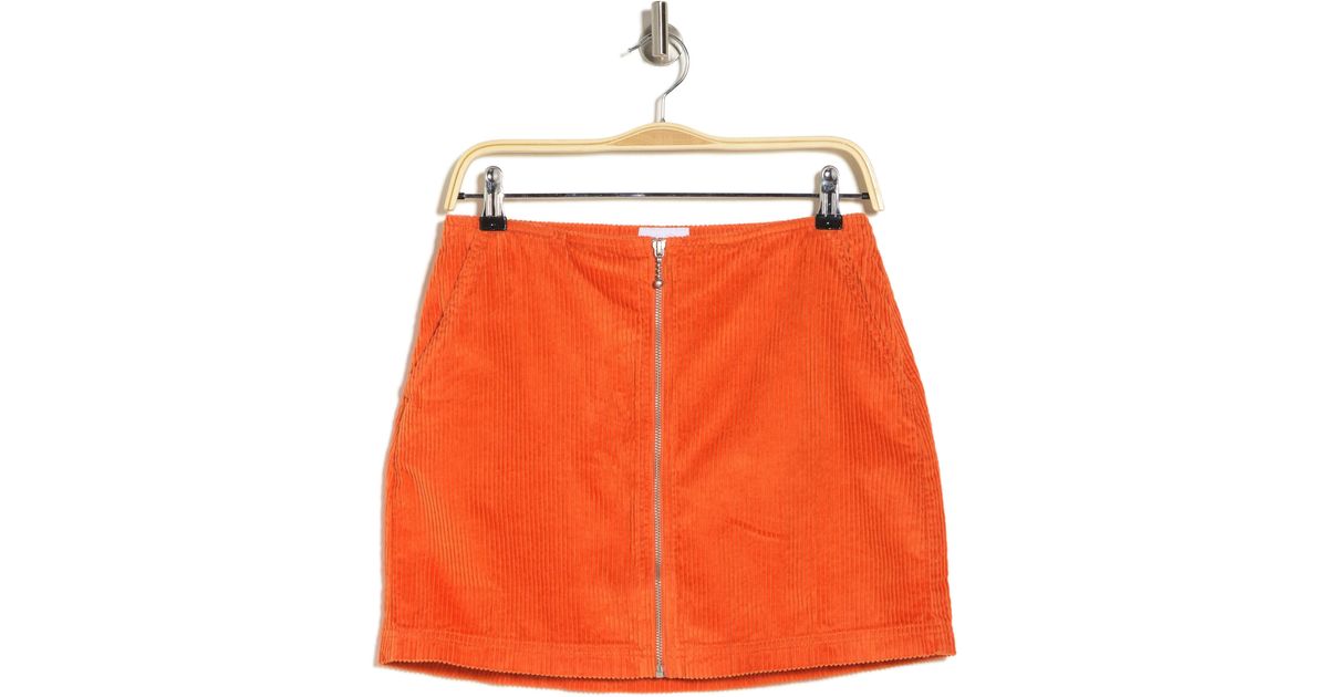 Obey Greta Cotton Corduroy Miniskirt in Orange | Lyst