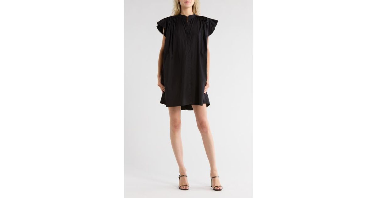 knee length dresses for ladies Madewell Petite Flutter-Sleeve Wrap Mini Dress in Painted Leopard  Choose  Goodfinds