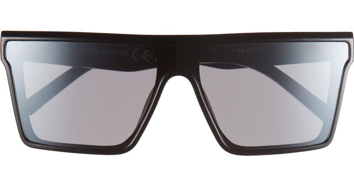 Vince Camuto Black Oversized Shield Sunglasses Vince Camuto Black Plastic Frame Sunglasses for Women for  main image 4
