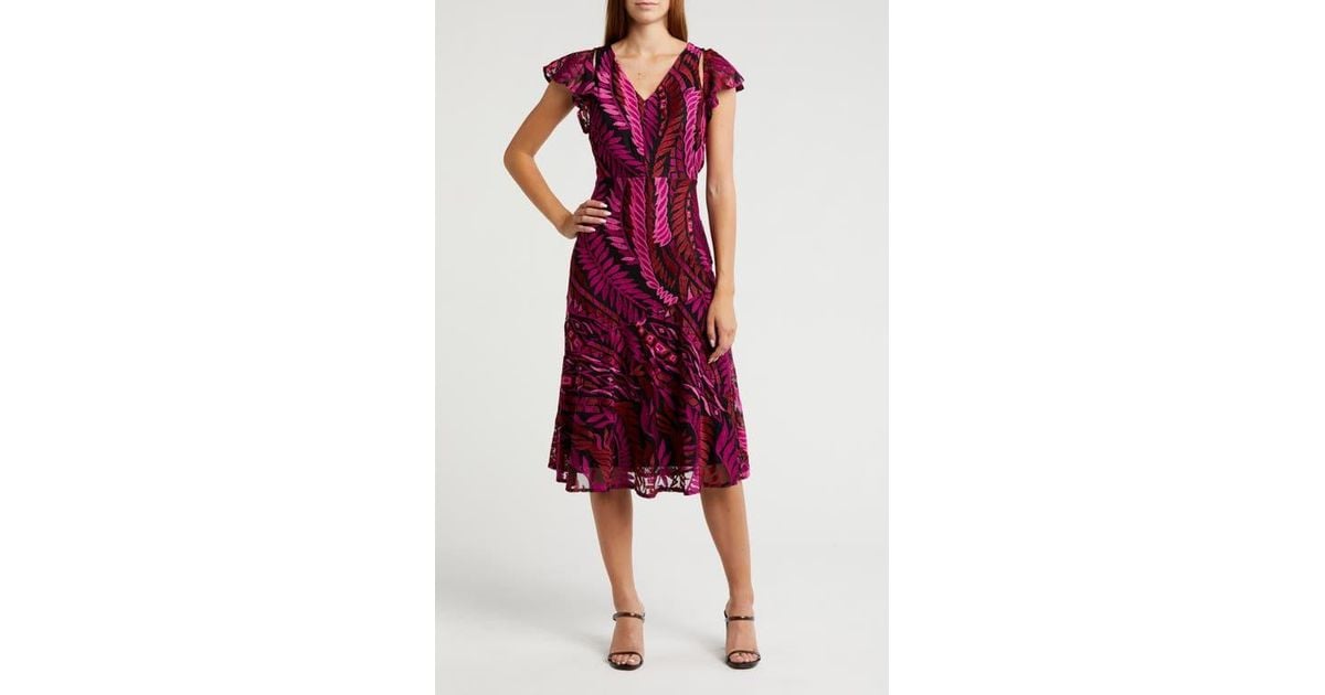 Sam Edelman Leaf Embroidered Midi Dress in Purple | Lyst Sam Edelman Leaf Embroidered Midi Dress in Purple | Lyst