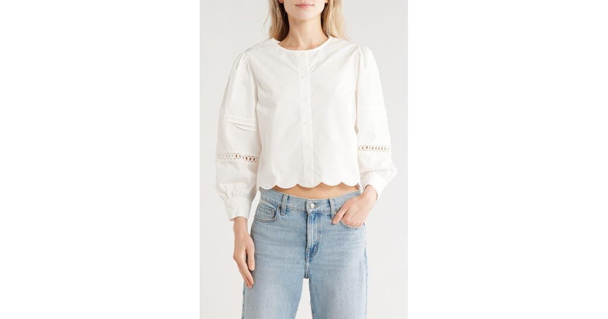 French Connection Alissa Broderie Anglaise Cotton Button-Up Shirt in ...