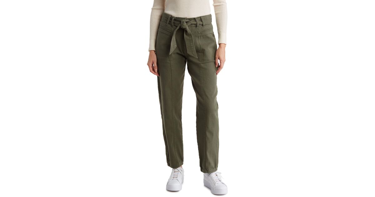 Kensie High Waist Utility Pants in Green