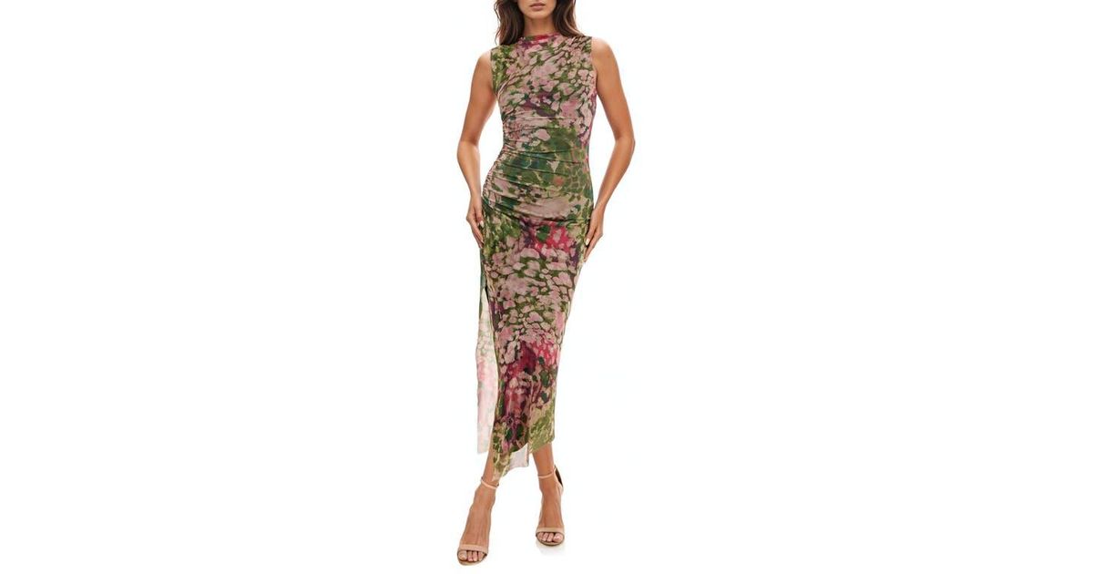 floral shirred mesh dress socialite Socialite Floral Shirred Mesh Dress