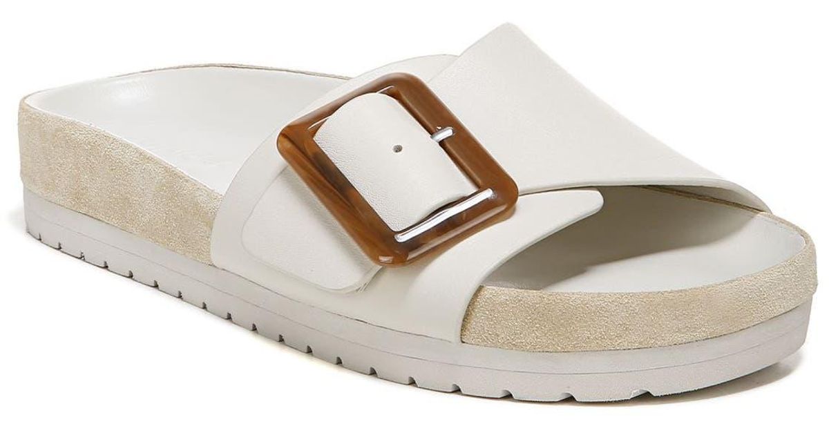 Vince Grant Slide Sandal in White | Lyst
