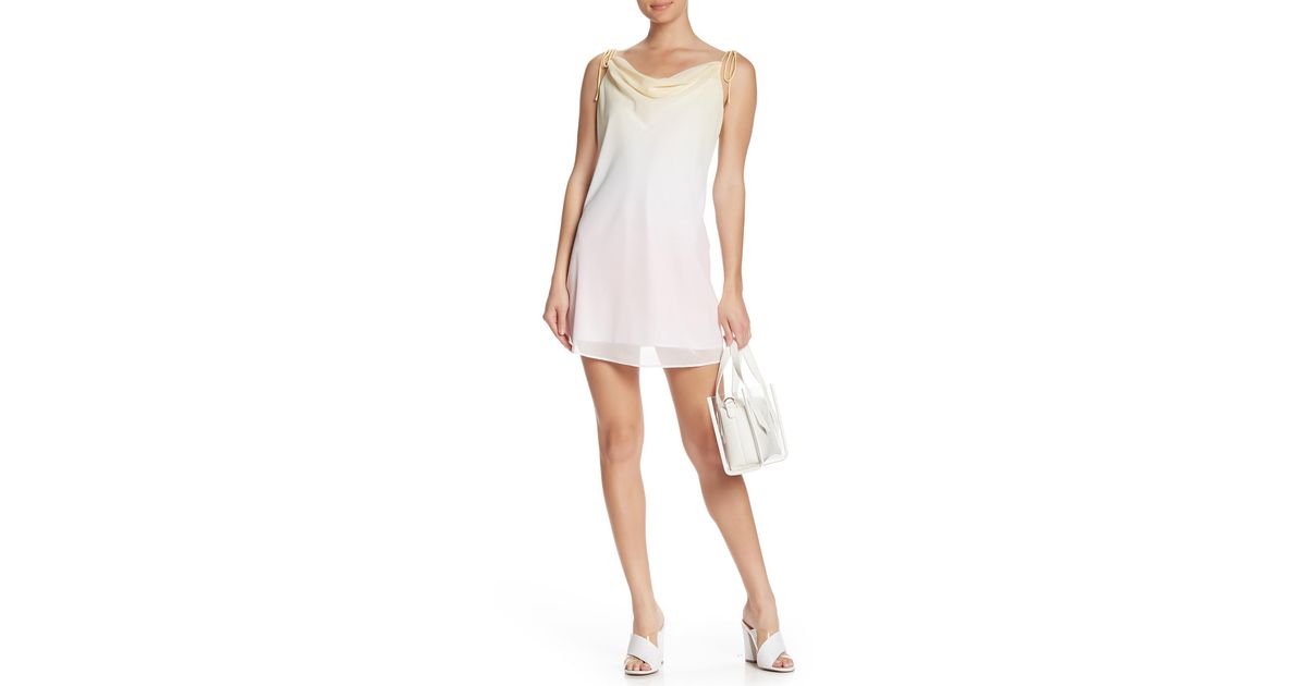 cowl mini slip dress