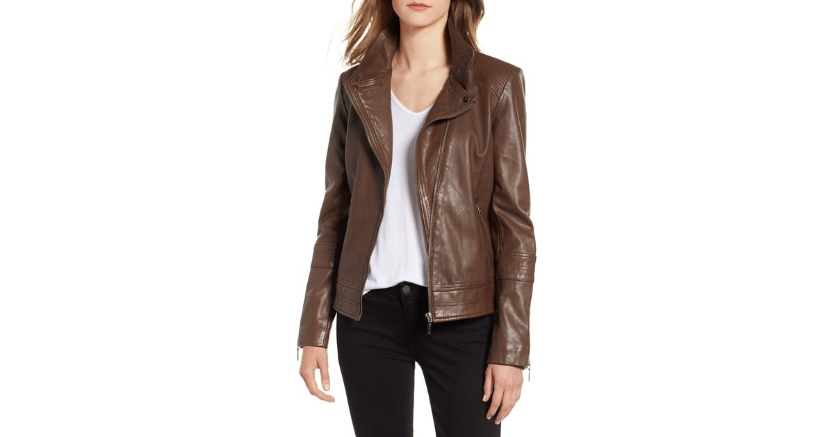 leather moto jacket bernardo