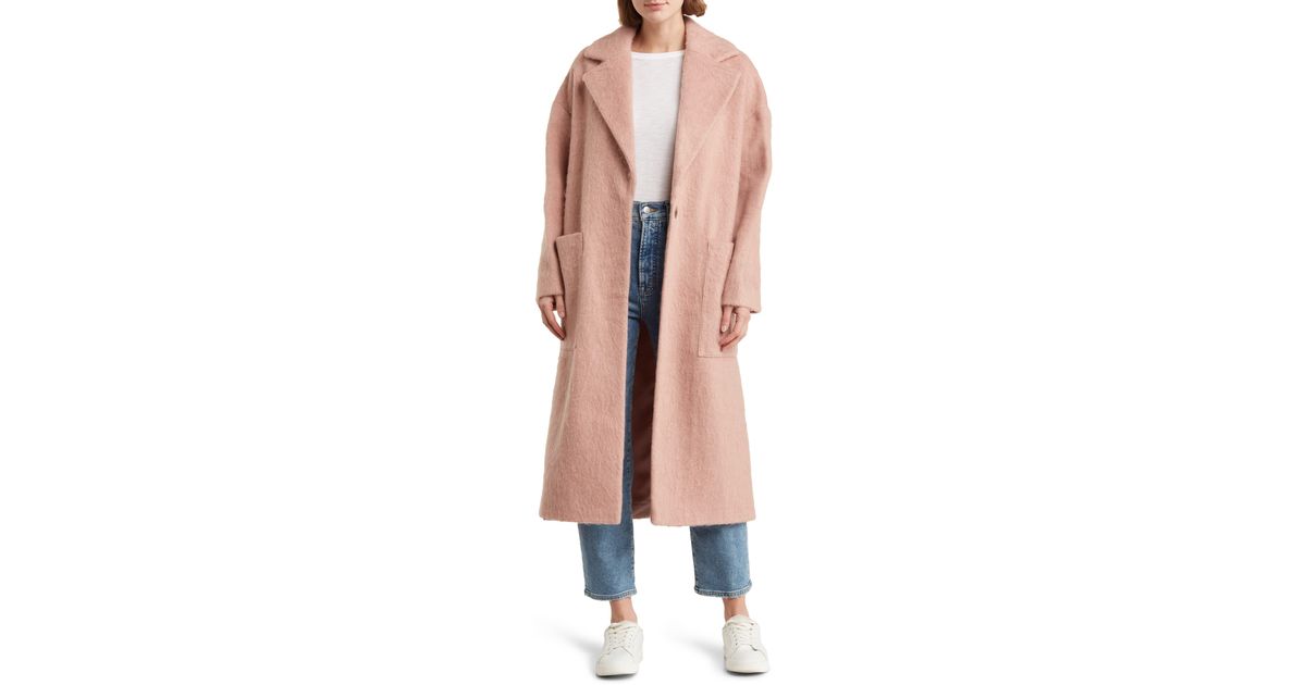 Topshop blush brushed clearance coat