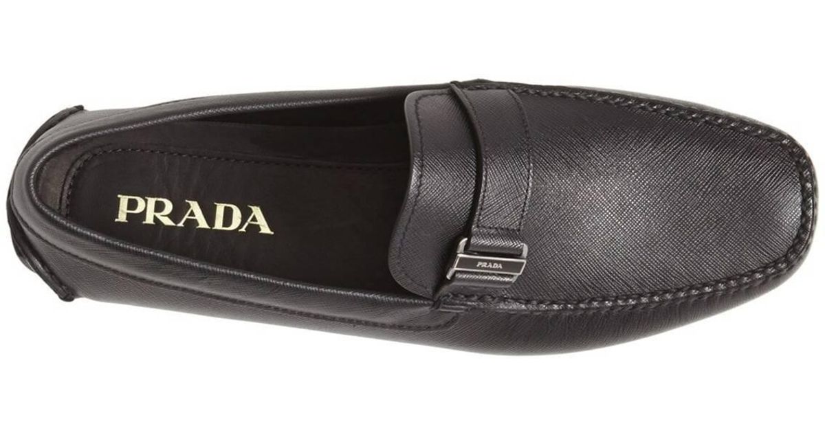Prada Saffiano Leather Driving Shoe (men) in Nero (Black) for Men 