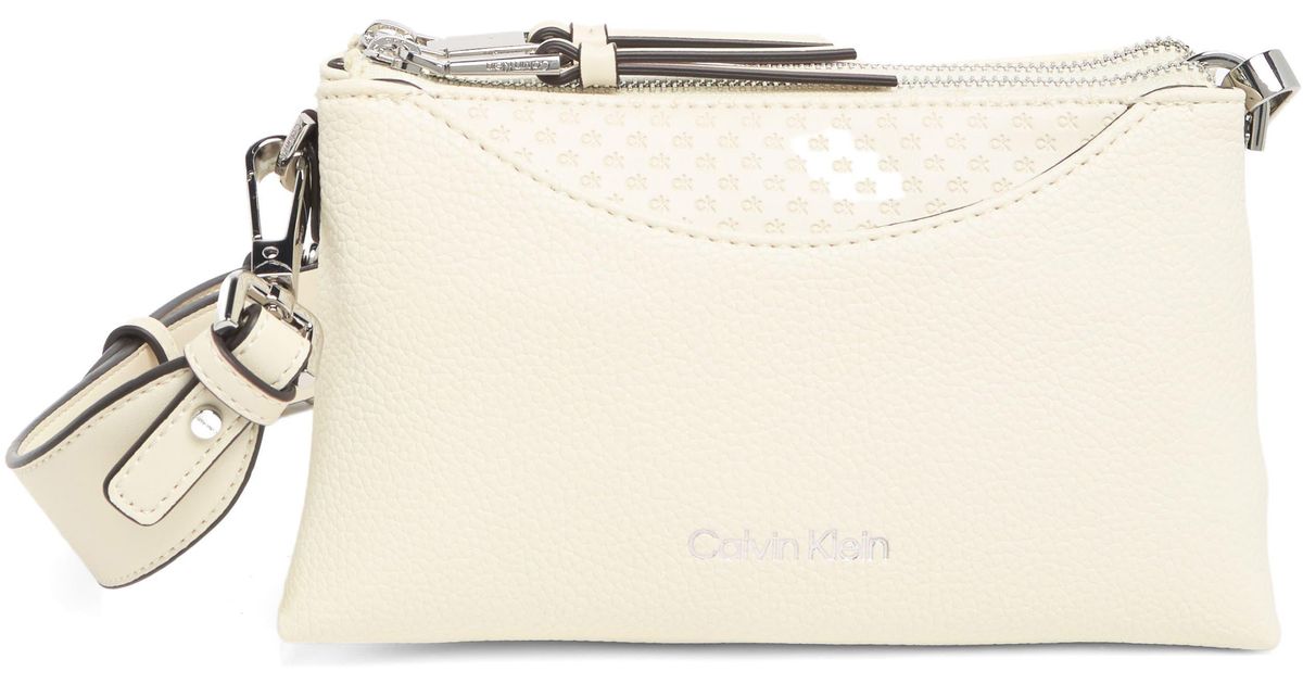 Calvin Klein Chrome Crossbody Bag in Natural Lyst