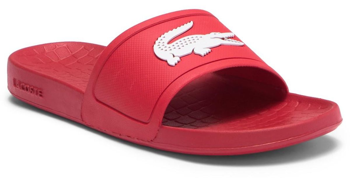 Lacoste Fraisier Slides Sandal in Red 